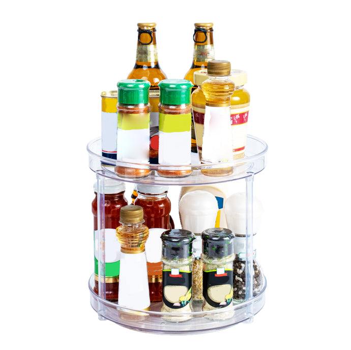 Fineget Lazy Susan Rotating Spice Rack Organizer for Cabinet Kitchen B