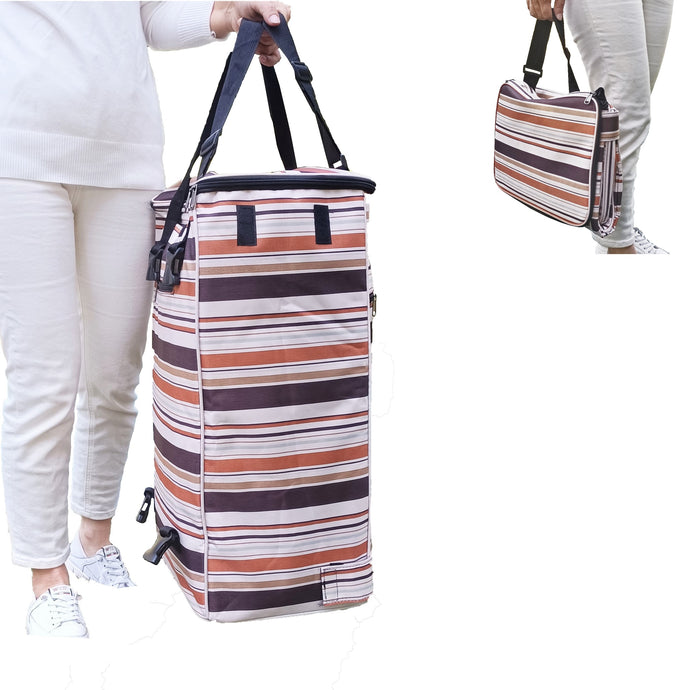 Fineget Foldable Shopping Trolley Bag Insulated With Wheels Collapsible  Grocery Folding Utility Cart for Senior Women Camping Beach Play Picnic  Laundry Luggage School Teacher Food Duffel Delivery : : Home &  Kitchen